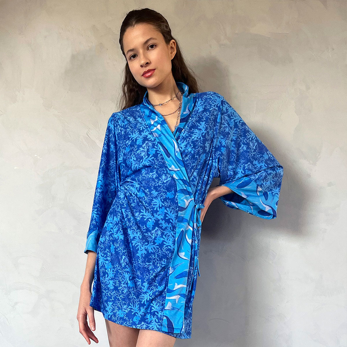 Kimono Dupla Face Azul