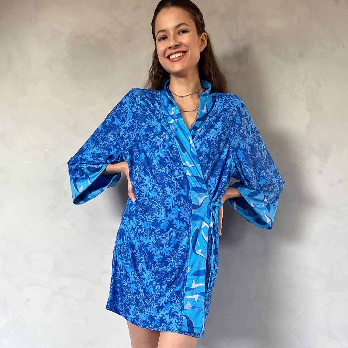 Kimono Dupla Face Azul